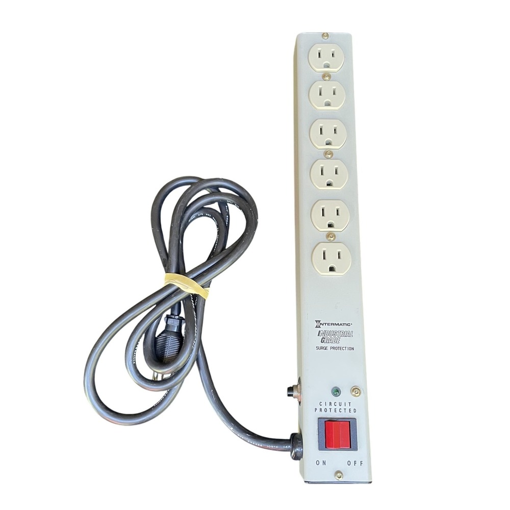 Intermatic IG20B12 Industrial Metal Surge Protector Power Strip 6 Outlet 6ft EMI